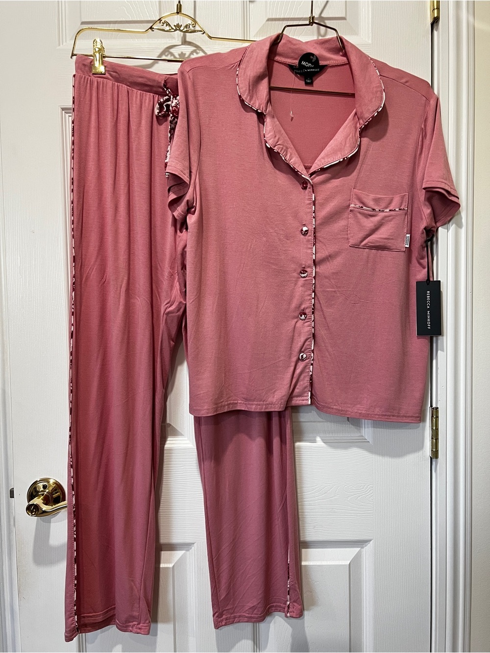 Rebecca Minkoff 2 Piece Sleepwear Set Pajama Modal Super Soft Size Small Pink - Picture 8 of 13